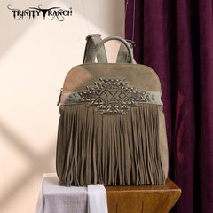 Trinity Ranch Aztec Tooled Fringe Concealed Carry Backpack