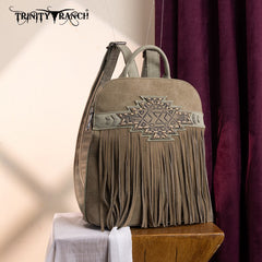 Trinity Ranch Aztec Tooled Fringe Concealed Carry Backpack