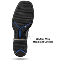 Men's Cracked Leather Embroidered Square Toe Western Boots