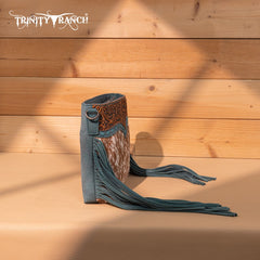 Trinity Ranch Floral Tooled Hair-On Cowhide Crossbody