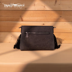 Trinity Ranch Floral Tooled Hair-On Cowhide Crossbody