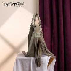 Trinity Ranch Aztec Tooled Fringe Concealed Carry Tote