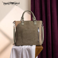 Trinity Ranch Aztec Tooled Fringe Concealed Carry Tote