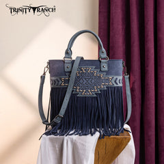 Trinity Ranch Aztec Tooled Fringe Concealed Carry Tote