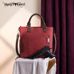 Trinity Ranch Aztec Tooled Fringe Concealed Carry Tote