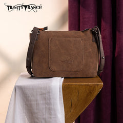 Trinity Ranch Aztec Tooled Fringe Crossbody