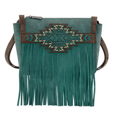 Trinity Ranch Aztec Tooled Fringe Crossbody
