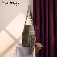 Trinity Ranch Aztec Tooled Fringe Concealed Carry Tote Set