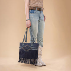 Trinity Ranch Aztec Tooled Fringe Concealed Carry Tote Set