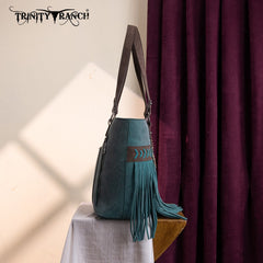 Trinity Ranch Aztec Tooled Fringe Concealed Carry Tote Set