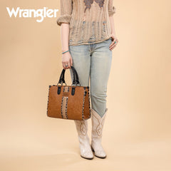 Wrangler Leopard Whipstitch Concealed Carry Tote Bag
