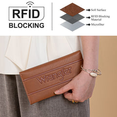 Wrangler Long Wallet with Detachable Zipper Pocket
