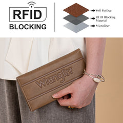 Wrangler Long Wallet with Detachable Zipper Pocket
