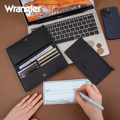 Wrangler Long Wallet with Detachable Zipper Pocket