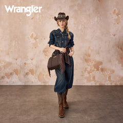 Wrangler Western Braided Fringe Tote Bag