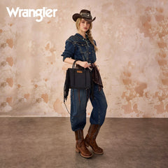 Wrangler Western Braided Fringe Tote Bag
