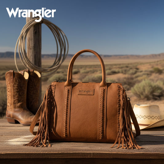 Wrangler Western Braided Fringe Tote Bag