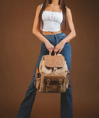 Wrangler Floral Tooled Vintage Backpack