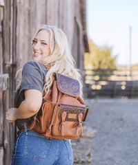 Wrangler Floral Tooled Vintage Backpack