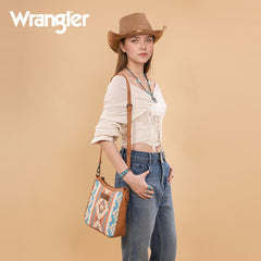Wrangler Sherpa Aztec Canvas Crossbody