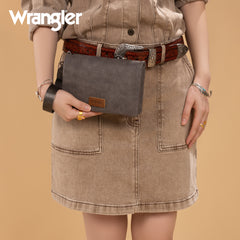 Wrangler Leather Printed Wristlet