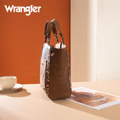 Wrangler Western Braided Handle Leopard Tote Bag