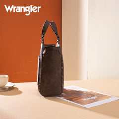 Wrangler Western Braided Handle Leopard Tote Bag