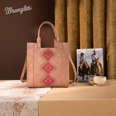 Wrangler Aztec Embroidered Crossbody Tote Bag