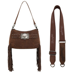 Wrangler Fringe Buckle Crossbody Hobo Bag