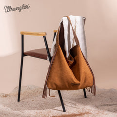 Wrangler Fringe Floral Tooled Hobo Bag