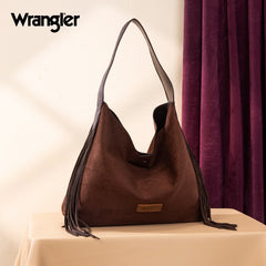 Wrangler Fringe Floral Tooled Hobo Bag