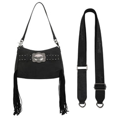 Wrangler Fringe Buckle Crossbody Hobo Bag