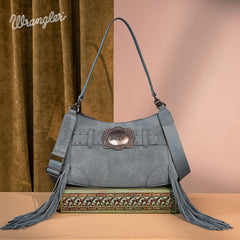 Wrangler Fringe Buckle Crossbody Hobo Bag