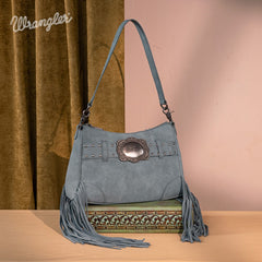 Wrangler Fringe Buckle Crossbody Hobo Bag