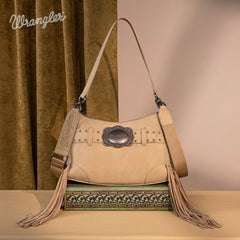 Wrangler Fringe Buckle Crossbody Hobo Bag