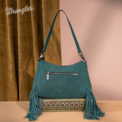 Wrangler Fringe Buckle Crossbody Hobo Bag