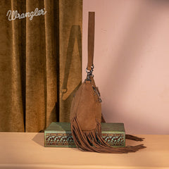Wrangler Fringe Buckle Crossbody Hobo Bag