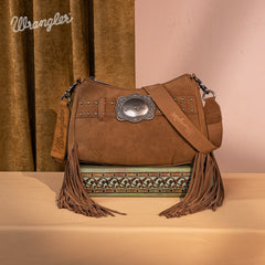 Wrangler Fringe Buckle Crossbody Hobo Bag