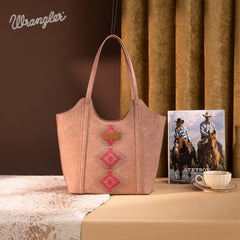 Wrangler Aztec Embroidered Tote Bag
