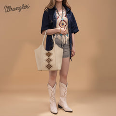 Wrangler Aztec Embroidered Tote Bag