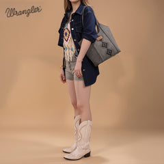 Wrangler Aztec Embroidered Tote Bag