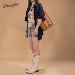 Wrangler Aztec Embroidered Tote Bag