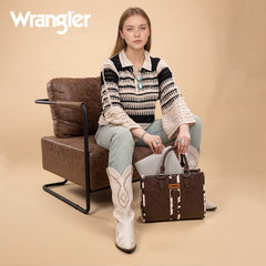 Wrangler Leopard Whipstitch Concealed Carry Tote Bag