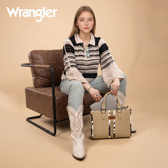 Wrangler Leopard Whipstitch Concealed Carry Tote Bag