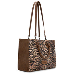 Wrangler Western All-over Leopard Print Wide Tote Bag