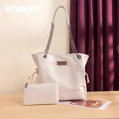 Wrangler Cow Print Chain Tote With Wallet Set