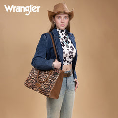 Wrangler Western All-over Leopard Print Wide Tote Bag
