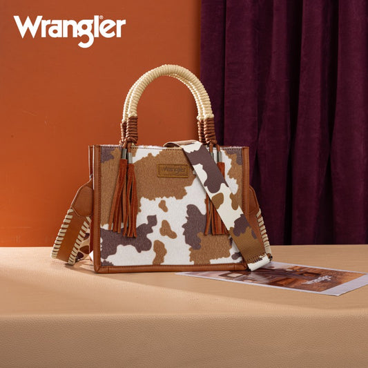 Wrangler CowPrint Rope Handle Tote Bag