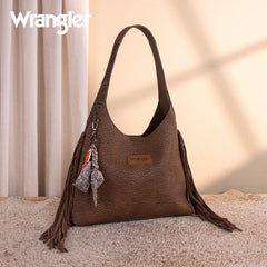Wrangler Fringe Floral Tooled Hobo Bag