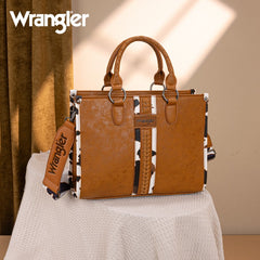 Wrangler Leopard Whipstitch Concealed Carry Tote Bag
